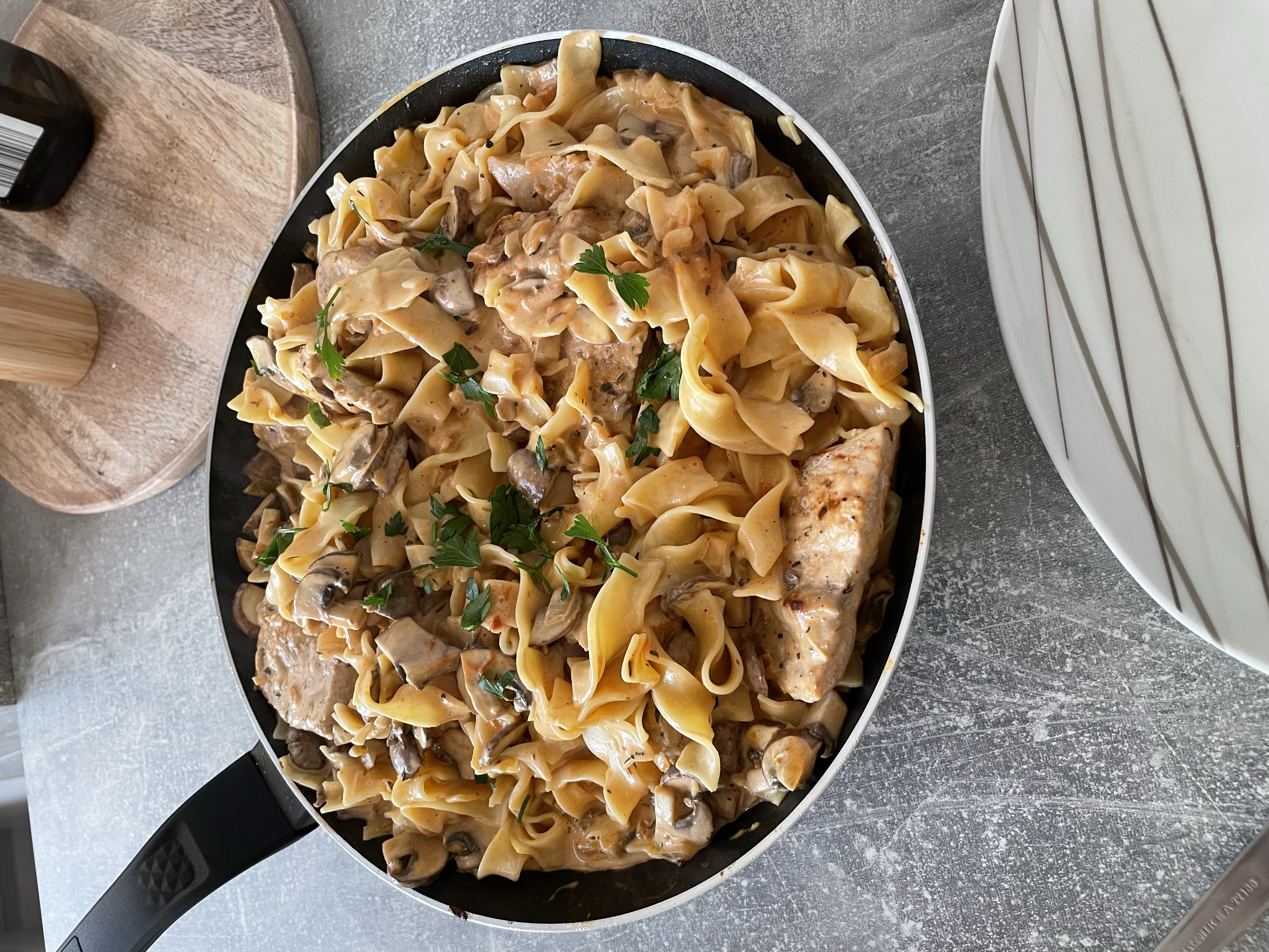 Filetpfanne in Pilzrahmsoße